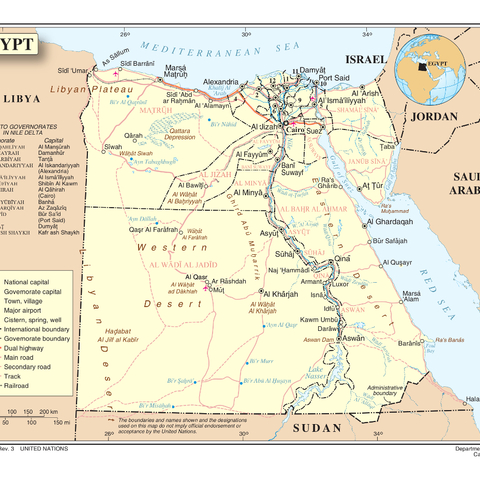 Map of Egypt.
