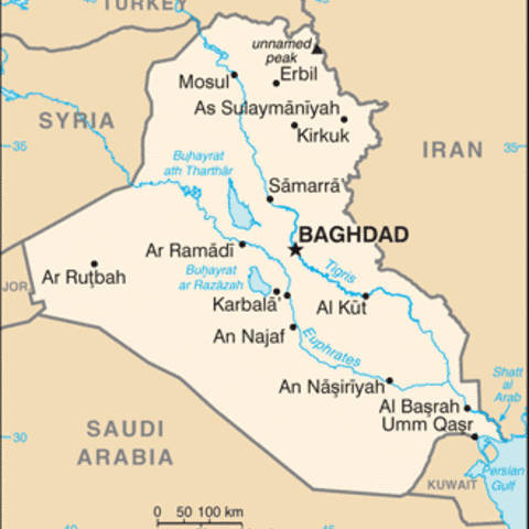 Map of Iraq.
