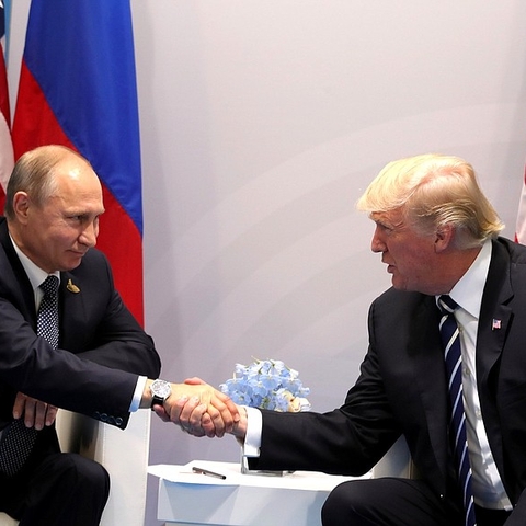 Russian President Vladimir Putin and American President Donald Trump meeting in July 2017.