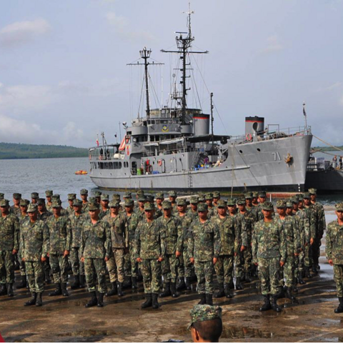 Philippine naval vessel, BRP Mangyan, and crew.