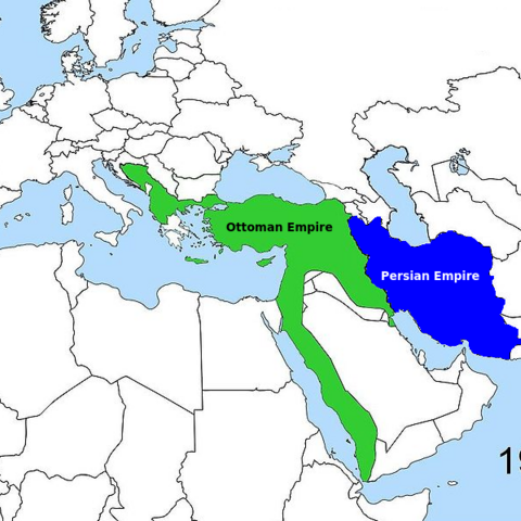 Ottoman and Persian Empires, circa 1912.