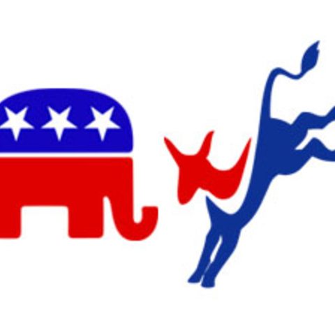 The GOP elephant and the Democratic Party's donkey.