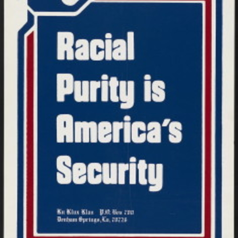 A Ku Klux Klan flyer published in 1972.