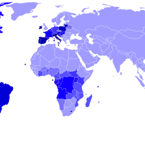 A map depicting the distribution of Roman Catholics around the globe.
