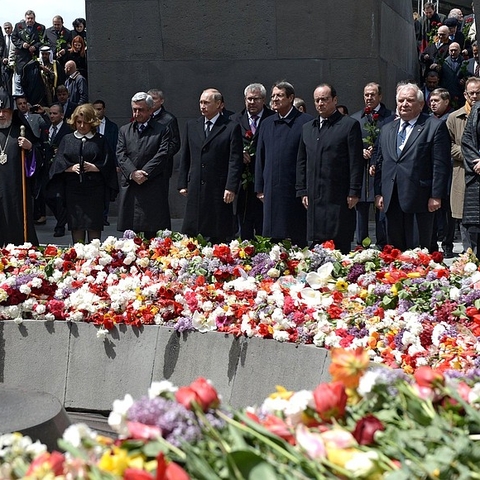 The Armenian Genocide Memorial in Yerevan.