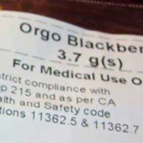 marijuana label - orgo blackberry 3.7 g For medical use only
