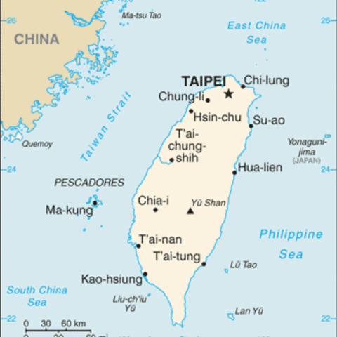 Map of Taiwan.