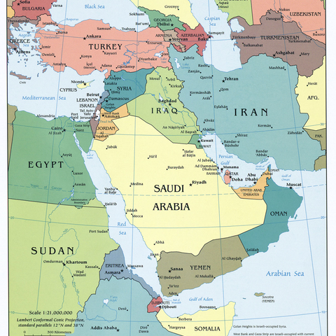 Map of the Middle East.