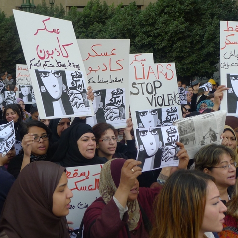 December 2011, Women’s March, 'Military are Liars! Stop Violence. Down with the Military Regime!'