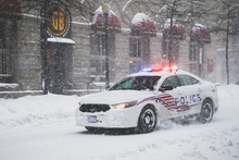 DC Police Car in the snow